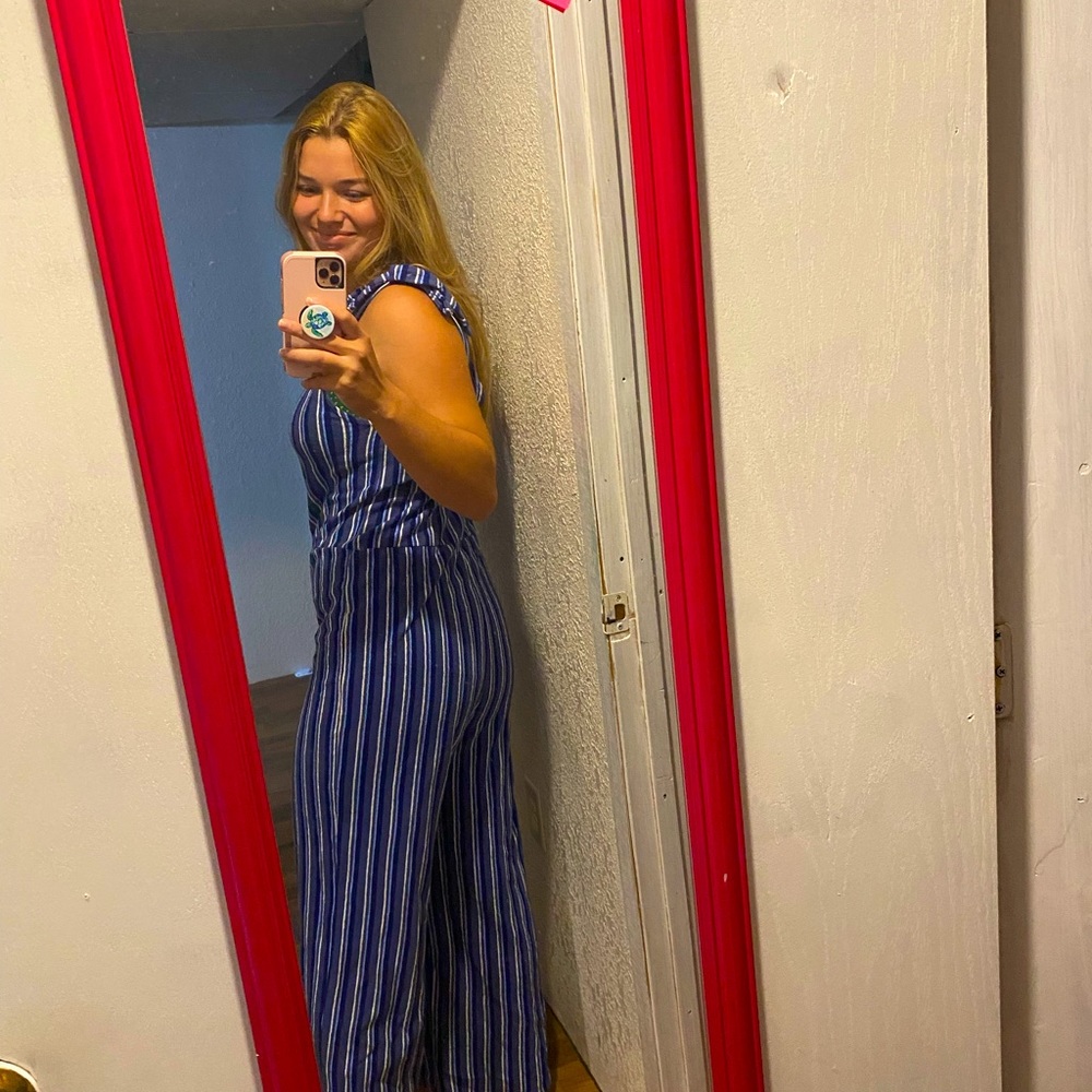 A stripy jumpsuit